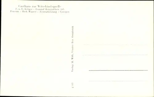 Ak Bergkirchen Bad Oeynhausen in Westfalen, Gasthof zur Wittekindsquelle