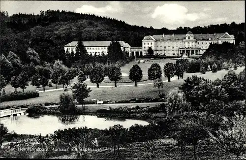 Ak Bad Hermannsborn Bad Driburg in Westfalen, Kurhaus mit Badehaus