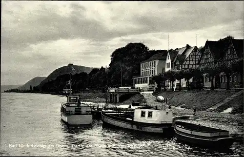 Ak Niederbreisig Bad Breisig am Rhein, Burg Rheineck, Hotel Bender