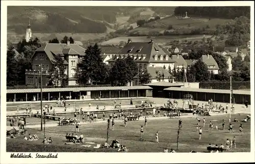 Ak Waldkirch im Breisgau Schwarzwald, Strandbad