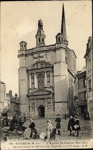 Ak Saumur Maine et Loire, Eglise Saint Pierre