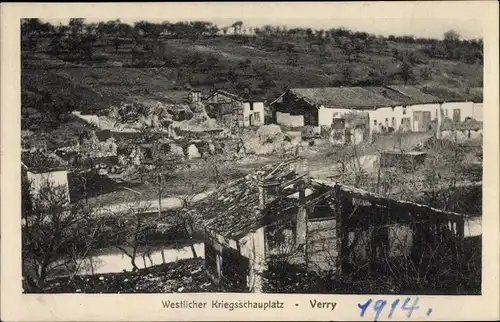 Ak Véry Meuse, Westlicher Kriegsschauplatz, Zerstörung I. WK