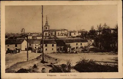 Ak Vilosnes Haraumont Lothringen Meuse, Eglise, Ansicht von Süden