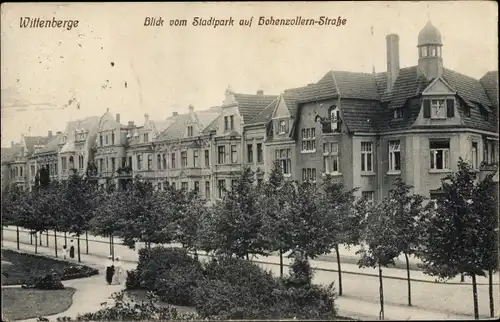 Ak Wittenberge an der Elbe Prignitz, Blick vom Stadtpark auf Hohenzollernstraße