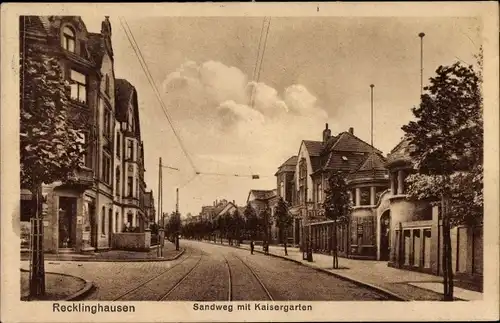 Ak Recklinghausen im Ruhrgebiet, Sandweg mit Kaisergarten