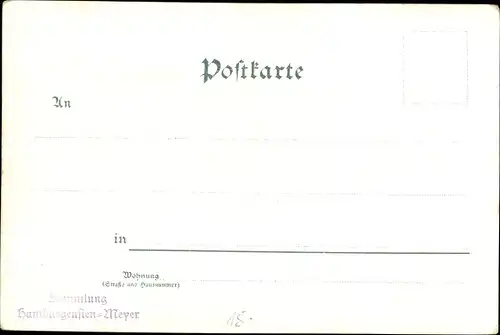 Litho Lühe Jork im Alten Land, Altenländerin in Tracht, Etablissement Zur schönen Fernsicht