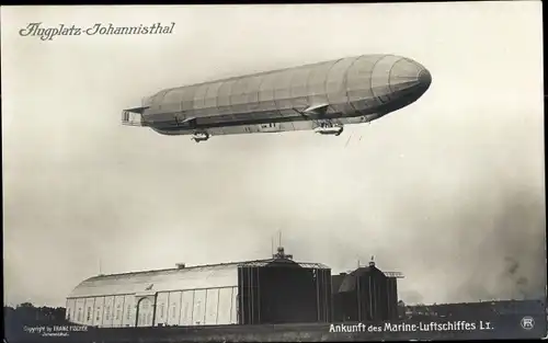 Foto Ak Berlin Treptow Johannisthal, Marineluftschiff L1, Zeppelin