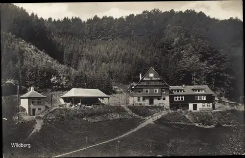 Foto Ak Wildberg im Schwarzwald Württemberg, Teilansicht der Ortschaft, Pension