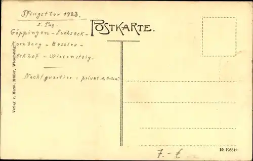 Künstler Ak Felle, Eugen, Wiesensteig in Baden Württemberg, Handlung Hermann Müller