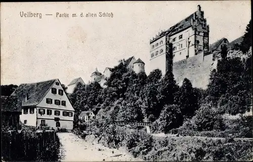 Ak Vellberg in Württemberg, Partie mit dem alten Schloss