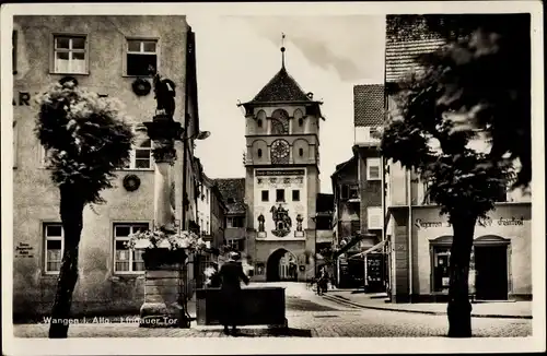 Ak Wangen im Allgäu, Lindauer Tor, Straßenpartie