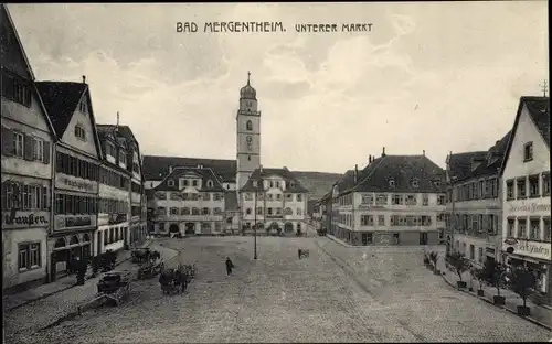 Ak Bad Mergentheim in Tauberfranken, Partie am unteren Markt