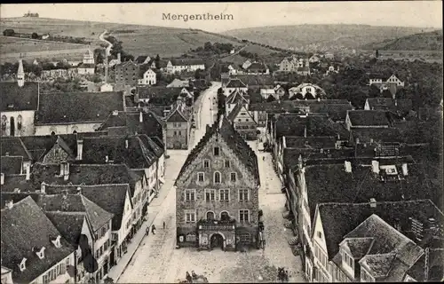Ak Bad Mergentheim in Tauberfranken, Blick auf den Ort, Rathaus