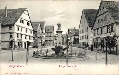 Ak Hofgeismar in Nordhessen, Kriegerdenkmal, Geschäfte