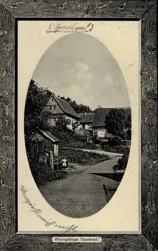 Passepartout Ak Sparbrod Gersfeld in der Rhön, Teilansicht der Ortschaft