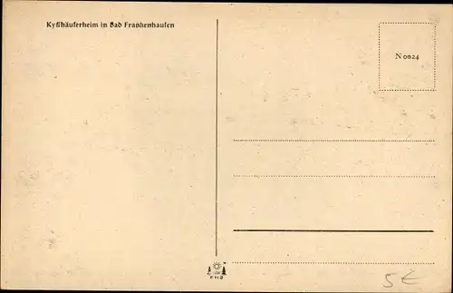 Ak Bad Frankenhausen am Kyffhäuser Thüringen, Kyffhäuserheim