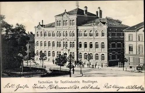 Ak Reutlingen in Württemberg, Technikum für Textilindustrie