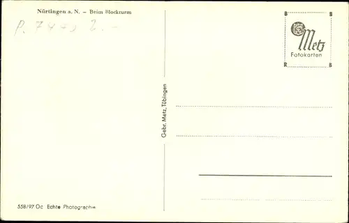 Ak Nürtingen am Neckar, Beim Blockturm