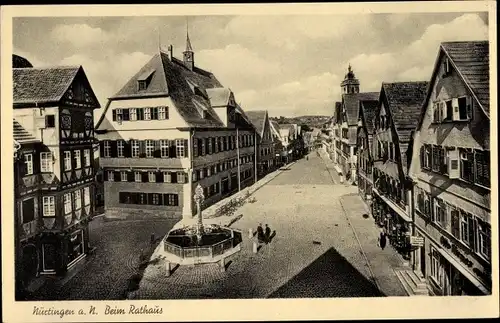 Ak Nürtingen am Neckar, Beim Rathaus