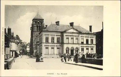 Ak Cosne Nievre, La Mairie, Rathaus, Straßenansicht