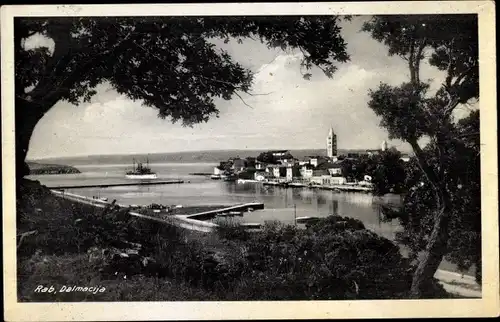 Ak Rab Kroatien, Blick auf den Ort