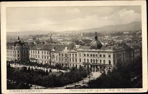 Ak Zagreb Kroatien, Rue de Mihanovic, Straßenpartie