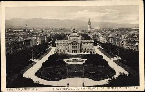 Ak Zagreb Kroatien, Franz Josef Platz