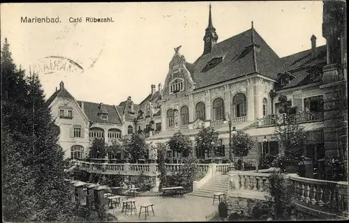 Ak Mariánské Lázně Marienbad Reg. Karlsbad, Cafe Rübezahl