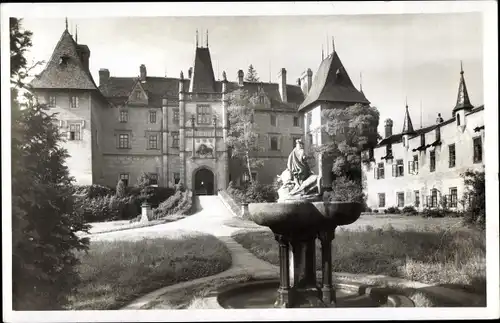 Foto Ak Žleby Schleb Mittelböhmen, Zamek, Schloss