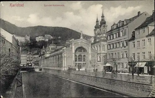 Ak Karlovy Vary Karlsbad Stadt, Sprudelkolonnade