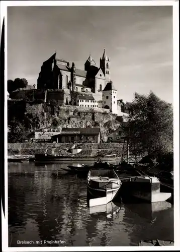 Ak Breisach am Oberrhein, Schloss, Rheinhafen