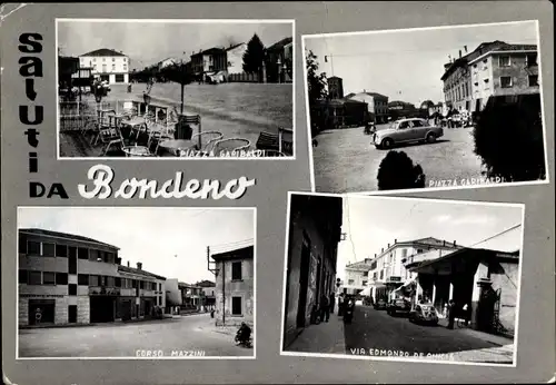 Ak Bondeno Emilia Romagna, Piazza Garibaldi, Corso Mazzini, Via Edmondo de Amicis