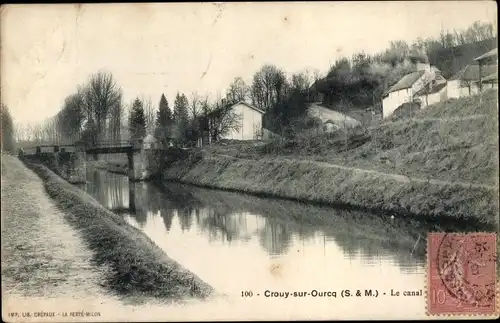 Ak Crouy sur Ourcq Seine et Marne, Le canal