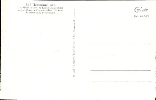 Ak Bad Driburg Nordrhein Westfalen, Bad Herrmannsborn, Kurhaus, Speisesaal