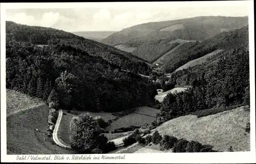 Ak Dahl Hagen in Westfalen, Volmetal, Blick vom Röteldiek ins Nimmertal