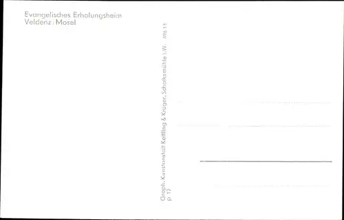 Ak Veldenz an der Mosel, Ev. Erholungsheim