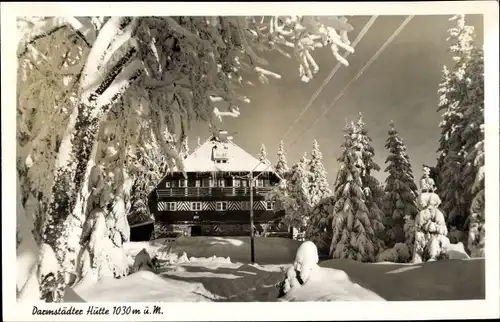 Ak Seebach in Baden Schwarzwald, Darmstädter Hütte, Winter