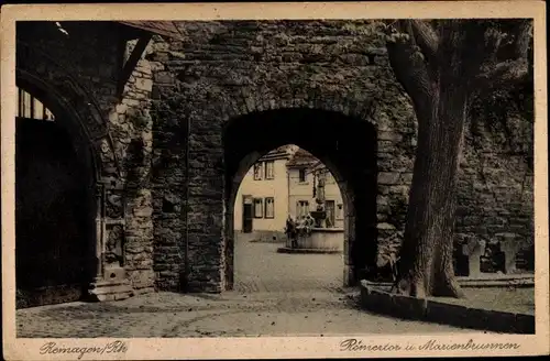 Ak Remagen am Rhein, Römertor, Marienbrunnen