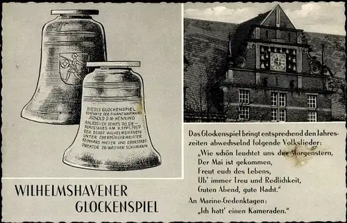 Ak Wilhelmshaven in Niedersachsen, Glockenspiel am Robert Koch Haus, Gesundheitsamt
