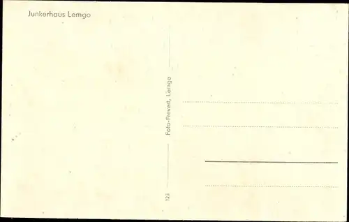 Ak Lemgo in Lippe, Junkerhaus, Innenansicht