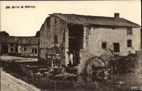 Ak Gibercy Meuse, Wassermühle, Hausruine, Kriegszerstörungen, I WK