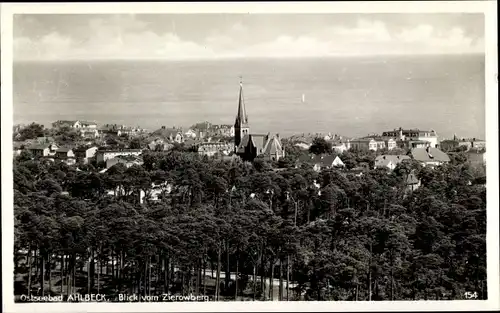 Ak Ostseebad Ahlbeck Heringsdorf auf Usedom, Blick auf den Ort vom Zierowberg