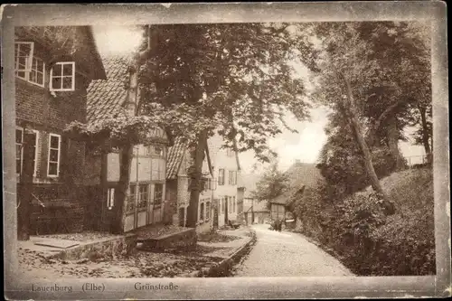 Ak Lauenburg an der Elbe, Grünstraße, Straßenansicht