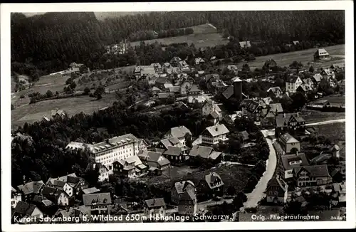 Ak Schömberg im Schwarzwald Württemberg, Fliegeraufnahme