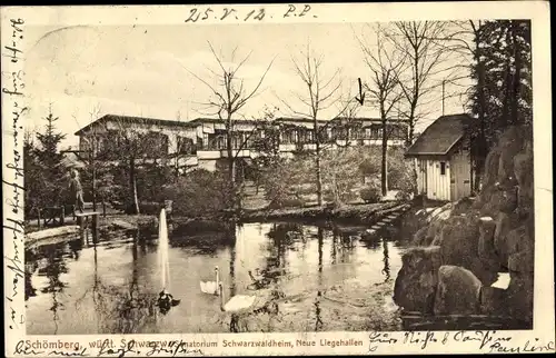 Ak Schömberg im Schwarzwald Württemberg, Sanatorium Schwarzwaldheim, Neue Liegehallen