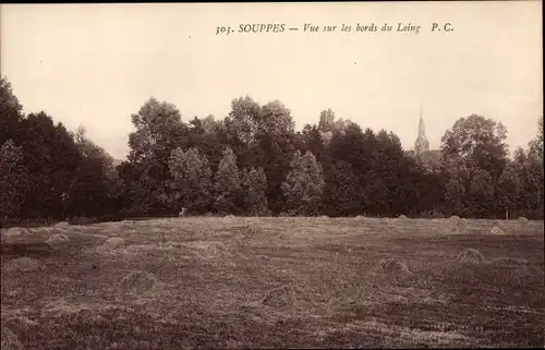 Ak Souppes sur Loing Seine et Marne, Vue sur les bords du Loing