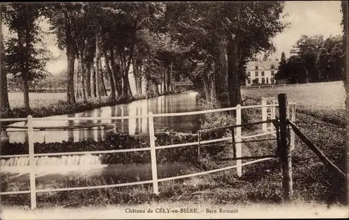 Ak Cely en Biere Seine et Marne, Bain Romain, Wehr