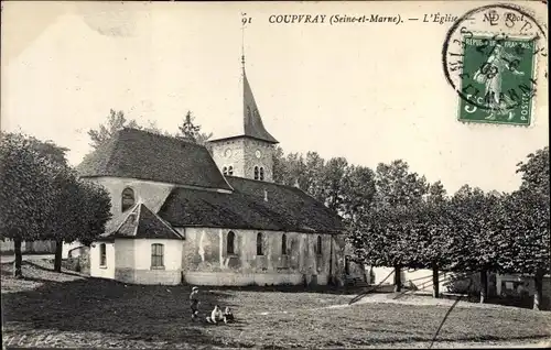 Ak Coupvray Seine et Marne, L'Eglise