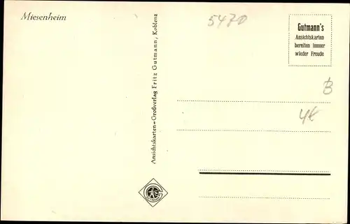 Ak Miesenheim Andernach im Landkreis Mayen Koblenz, Panorama