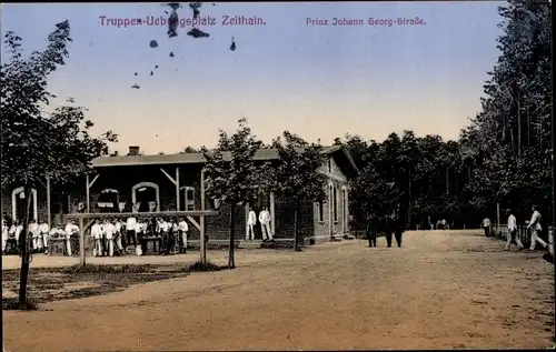 Ak Zeithain in Sachsen, Truppenübungsplatz, Prinz Johann Georg Straße